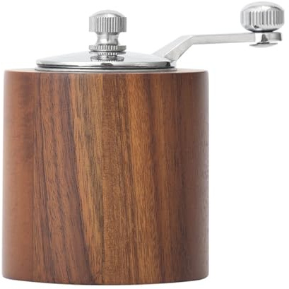 NINMORTH Hoppipola - Macinino manuale per sale e pepe, in legno, regolabile, macinato, pepe e spezie marini, colore: marrone