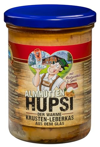 Hupsi Leberkäse im Glas original - Almhütten mit Röstzwiebel und rauchigem Speck 380 g - In 25-30min verzehrfertigg - Aus Familienmetzgerei in München