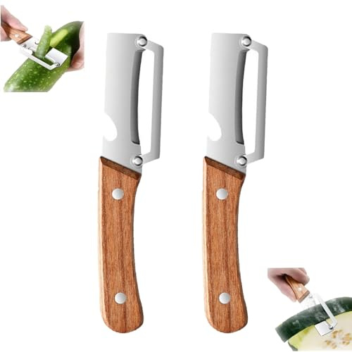 2 Stück Sparschäler, 2 in 1 Kartoffelschäler mit Flaschenöffner, Edelstahl Gemüseschäler mit Griff, Schäler Gemüse Gurkenschäler für Gemüse Kartoffel und Karott,Multifunktionaler Sparschäler