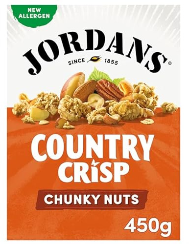 Jorrdans Country Crisp Breakfast Cereal 450g | Crunchy Wholegrain Oat Clusters (Chunky Nut)