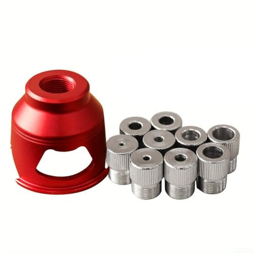 Guida verticale per trapano per lavorazione del legno, in lega di alluminio, con boccole da 2 mm a 10 mm, per mortasa e tenone (rosso)