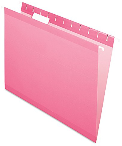 Pendaflex Förstärkta hängande mappar, brevstorlek, rosa, 1/5 snitt, 25/BX (4152 1/5 PIN)