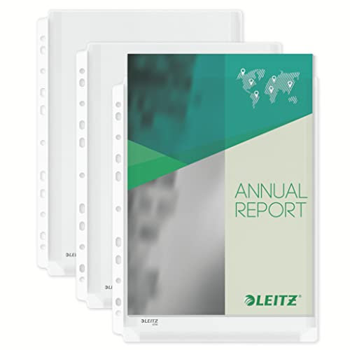 Leitz Standard Maxi Prospekthüllen-Set, 5 Stück, A4 Format, Ausdehnbar, Kapazität für 200 Blatt, 0,17 mm PVC-Weichfolie, Obere Öffnung, 47563003