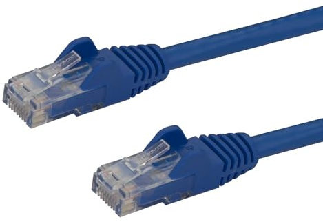 StarTech.com 10m CAT6 Ethernet Cable - Blue CAT 6 Gigabit Ethernet Wire -650MHz 100W PoE RJ45 UTP Network/Patch Cord Snagless w/Strain Relief Fluke Tested/Wiring is UL Certified/TIA (N6PATC10MBL)