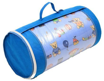 Barnsängsmadrass babymadrass 60 x 120 cm, rullmadrass för barn med resväska, väska, överdrag 100% bomull