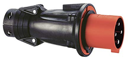 Fiche mobile droite Hypra 63A - 3P+N+T - 380V~ à 415V~- caoutchouc - IP44