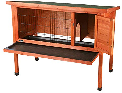 TRIXIE verriegelbares und wetterfestes Kleintierhaus natura Meerschweinchenstall, 116 × 92 × 63 cm, braun- 62372