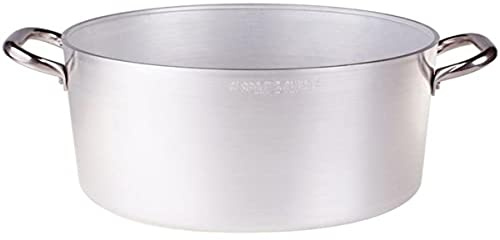 Agnelli pots ALMA104B20 - Casseruola in alluminio molto alta con 2 manici in acciaio, professionale, 3 mm, 20 cm
