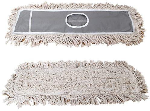 JINCLEAN 2 Pack of 24 Cotton Refills for Industrial Class Floor Dust mop Series Can be fit with Others