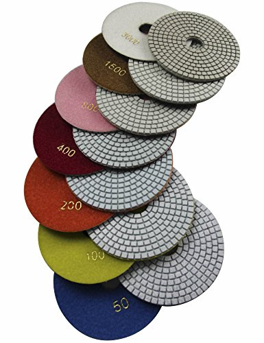 Konfor Diamant-Polierpads für Marmor, Granit, Beton, Arbeitsplatte, Stein, 7-teiliges Set