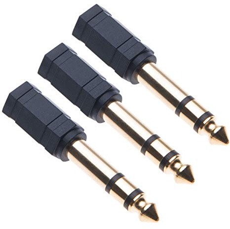Kopfhörer Klinke Adapter von Keple 6.35mm Klinkenstecker auf 3.5mm klinken Buchse Video Audio AUX Anschluss Stecker Konverter fur Fernseher, Gitarre, Midi-Controller, Verstärker, Mikrofon (3 Stück)