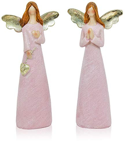 B2S BACK2SEASON Engelspaar rosa Herz betend Weihnachtsengel Gold Engel Glitzer Schutzengel beten Glücksengel