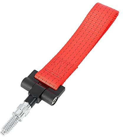 X AUTOHAUX Red Auto Car Vehicle Tow Towing Hook Front Bumper Trailer Belt Strap