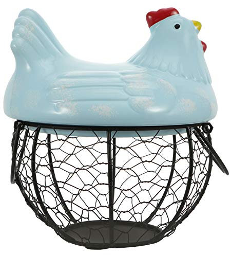 BESTonZON 1pc Chicken Shaped Holder Organizer Premium Snack Basket for Home Kitchen Decor Portable Design for Eggs Chic Storage for Countertops and Pantries