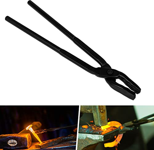 Upgraded Blacksmith Tongs Wolf Jaw Blacksmithing Tongs For Beginner & Seasoned blacksmiths, bladesmiths & Craftsmen (15 in (380mm))