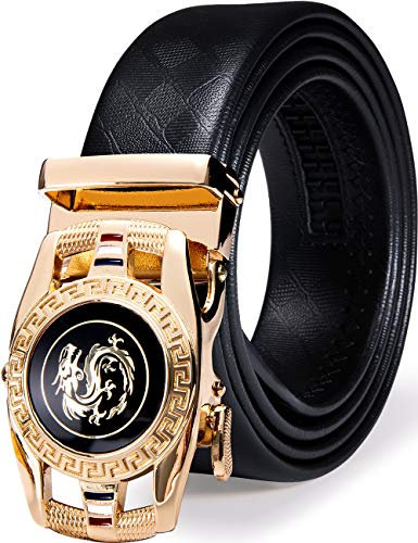 YOHOWA Herren Ratschen Bürtel, Echtleder gürtel mit automatischem Schnallen mode-Geschenkset für Herren