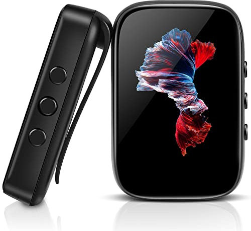 Lecteur MP3 32 Go avec Lecteur de Musique Bluetooth à Clipser pour la Course à Pied, écran Tactile Complet, Radio FM, entrée en Ligne, Carte TF jusqu'à 128 Go - Noir