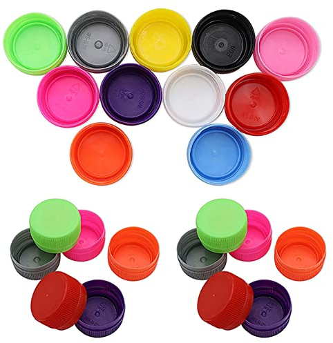 Flaschenverschlüsse, 50 Stück Kunststoff-Flaschenverschlüsse zum Basteln, Kronkorken für Heimwerker, Kindergarten, Stickes, Entwicklung, Intelligenz, Flaschendeckel, Getränke, Soda-Flaschen