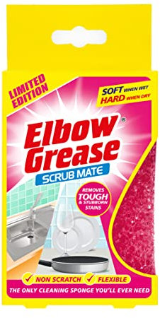Elbow Grease Pink Scrub Mate Kitchen Bathroom Soft & Hard Non Scratch Cleaning Sponge, One Size