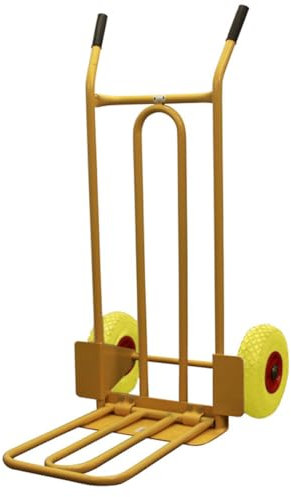 Heavy Duty Folding and Fixed Toe Sack Truck | Folding Trolley with Puncture Proof Wheels | Hand Truck Ideal for Home and Commercial Use | 200Kg Capacity