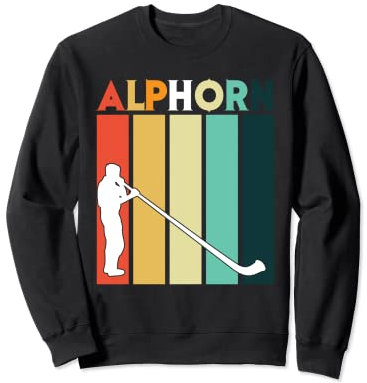 Retro Alphorn Musikinstrument Schweizer Musiker Schweiz Sweatshirt