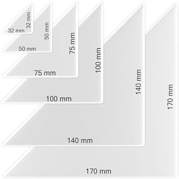 KLEBERINO Dreiecktaschen selbstklebend | Einstecktaschen | Klebeecken transparent | permanent klebend (75mm x 75mm | 100 Stück)