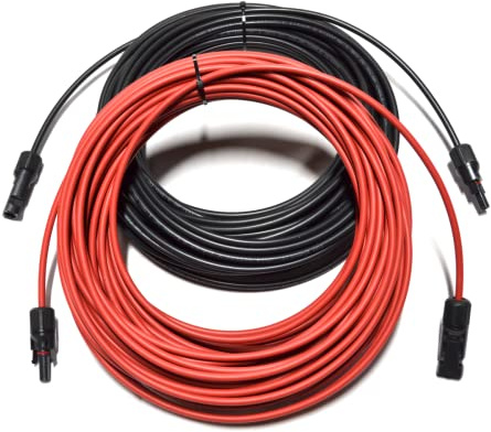 Solarkabel Verlängerungskabel Solarstecker schwarz rot 4-6mm² mit Solarstecker Solarmodule Solar Photovoltaik flexibel UV-beständig (2X 25m 6mm²)