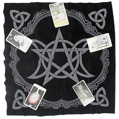 LABRIMP Tarot Tischdecke Aus Premium-Filz Mit Fünf-Punkte-sternmuster Professionell Für Brettspiel Und Wahrsagung Leicht Und Tragbar Für Zuhause Und Outdoor Besonderes Geschenk Für Tarot-l