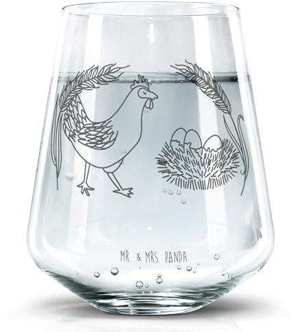 Mr. & Mrs. Panda Glas Huhn Stolz - Geschenk, Geburt, Tumbler, Hof, Hahn, Schwangerschaft, Dekoglas, Trinkglas, Bauernhof, Spruch, Wasserglas, Saftglas