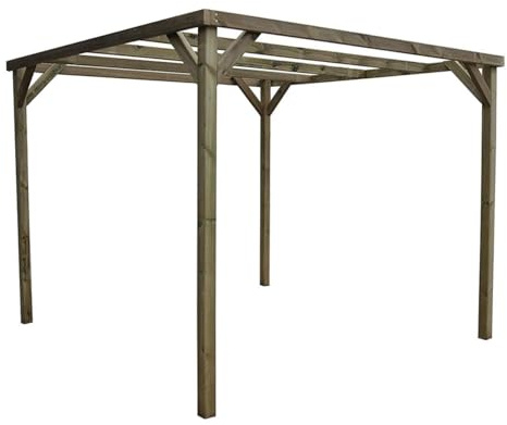 Pérgola Autoportante de Madera Gama Kora de VidaHuerto: Elegancia Natural para Tu Espacio Exterior (Madera DE Pino, 300X300X240 CM)