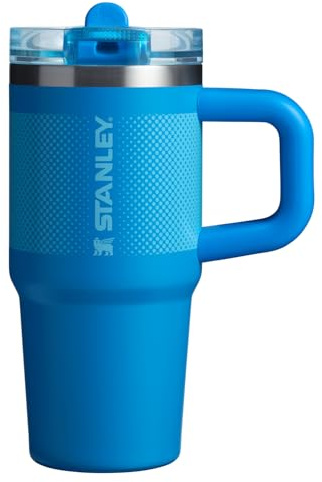 STANLEY Quencher ProTour Flip Straw Tumbler with Leakproof Lid 14 oz | Built-In Straw and Handle | Cup Holder Compatible for Travel | Insulated Stainless Steel Cup | BPA-Free | Azure Fade
