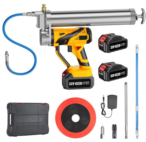 TaskStar Pompe a Graisse Électrique Innovante, 2024, Puissant Pistolet à Graisse 12000 PSI, Pompe à Graisse avec 2 Batteries 4000 mAh et Chargeur, Gâchette à Vitesse Variable