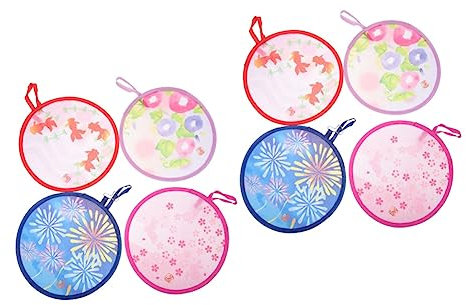 VINTORKY Round Hand Fan Foldable 8 Stk Tragbarer Faltbarer Runde Ventilatoren Mini- Retro Heater Dekoration Mini- Hochzeit Runder Fächer Faltbarer Kreisförmiger Japanischer Handfächer