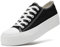 maxvinci Ladies Canvas Shoes Women Platform Trainers Lace Up Pumps Plimsolls Fashion Sneakers Low Top Casual Canvas Tennis Shoes for Women Black