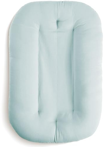 snuggle me® Babynest (0-9 Monate) - Premium Babynestchen Neugeborene, Weiche Bio-Baumwolle mit Fiberfill, kuschelnest coccon, 100% Maschinenwaschbar, Inkl. Reisetasche (Bluebell)