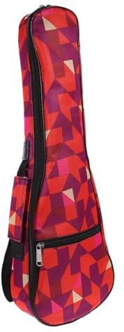VICASKY Ukulelen Tragetasche aus Rotem Oxford Stoff mit Geometrischem Muster Tragbares und Bequemes Design für Reisen und Heimgebrauch
