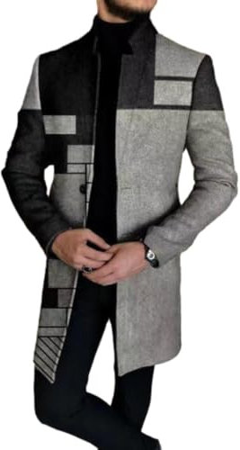 PANVER Langarm Jacke Herren Mittlere Länge Mode Casual Übergangsjacke Herren Warm Kälte Verhindern Outdoorjacke Herren Modern Urban Trend Vintage Jacke Männer U-21 5XL