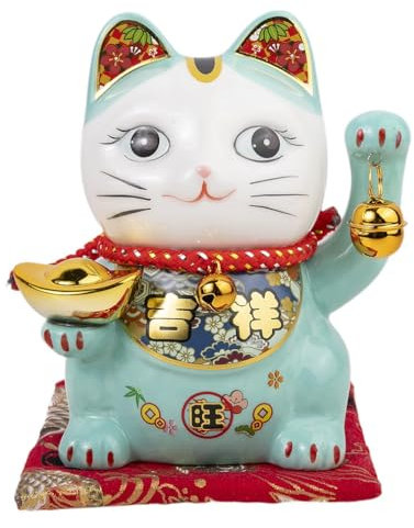 lachineuse Katze des GLÜCKS und des GLÜCKS - Die japanische Maneki Neko - Blau - Sparschwein - Dekorationsobjekt - Geschenkidee Japan Asien, 0,3 Kg