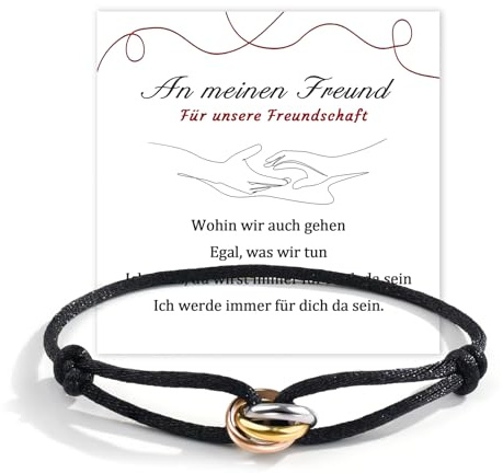 QianSiLi Frauen Geschenk Für Beste Freundin,Edelstahl Armband Damen,Freundschaftsarmbänder,Geschenk Frauen Geburtstag,Rotes Armband Damen,Trauzeugin,Glücksbringer（Schwarz）