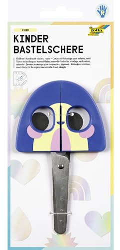 folia 772 - Forbici per Bambini Rainbow, Circa 16 cm, Forbici per Bambini con Motivo Arcobaleno e Righello in Rilievo, in Acciaio Inox con Angoli arrotondati, per destrimani