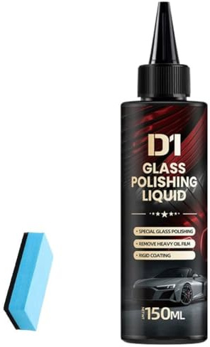 Ölfilmentferner For Autoglas – Glaspolierpaste, Glaspolierflüssigkeit D1, Autoglasreiniger und -politur – Antibeschlag-hydrophob-beschichtungsspray, Entfernt Wirbel, Kratzer, Wischerspuren und Ölfilm(