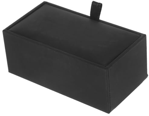 NOLITOY Caja Organizadora de Gemelos Estuche Elegante y Portátil para Hombre de Cuero Negro para Almacenar Joyas y Botones, Adecuado para Viajes
