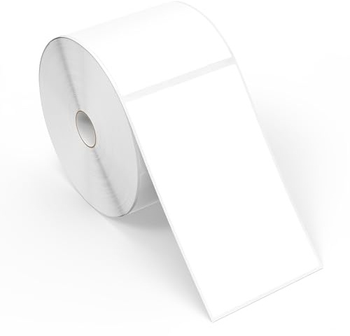 Meitaat 500 st. klistermärken vita självhäftande självhäftande etiketter avtagbara 12,7 × 7,6 cm rektangulär klistermärke rulle