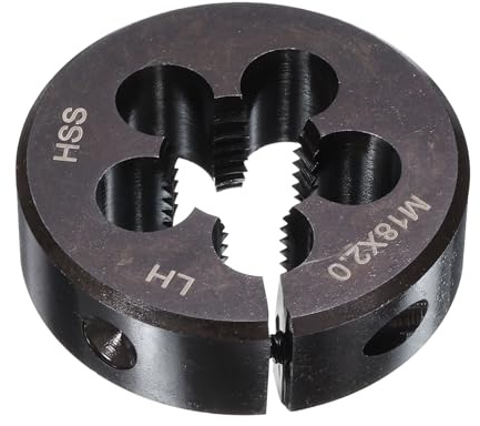 QUARKZMAN Filière Ronde M18 x 2 Pas Métrique 2 OD Ajustable Gaucher Acier Rapide (HSS) Filière Ronde Pour Coupe de Filetage Filière Pour Réparation de Filets