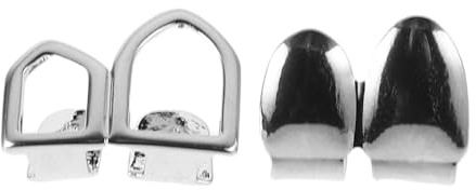 BESPORTBLE Griglie Dentali Hip Hop in Metallo 18K Lucide Doppia cavità, Decorazione Denti Finti per Adulti, Capsula Rimovibile per Feste, Cosplay e Stile Rapper