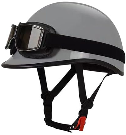 Casco Mezzo Retrò Moto Caschi Jet E Demi-Jet Moto Portatile Omologato ECEDOT Caschi Cromwell Robusto Con Occhiali Aperto Casco Scooter Per Adulti Uomini Donne Elmetto Scodella R,XXXL:65-66CM