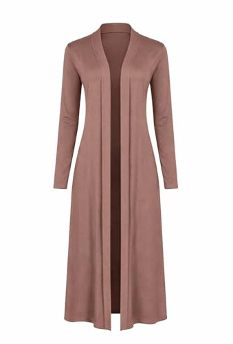 SXME MIGHT SAY Women’s Maxi Long Cardigan – Ladies Collared Full Sleeve Coatigan, Floaty Open Front Longline Cardigan Jacket for Casual & Winter Wear UK