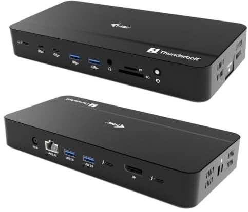 i-tec TB5TRIPLEDOCKM2PDUK replicatore di porte e docking station per laptop Cablato Thunderbolt 5 Nero (I-TEC THUNDERBOLT 5 DOCK 3X LCD - M.2 SLOT 2.5 GLAN PD 140W UK)