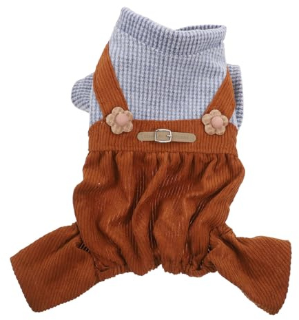Hundebekleidung Gestreifter Hunde Overall aus Polyester für Kleine Hunde | Hunde Overalls, Leicht und Auszuziehen, für 1, 5–4kg, für Hochzeit und Wochenendparty
