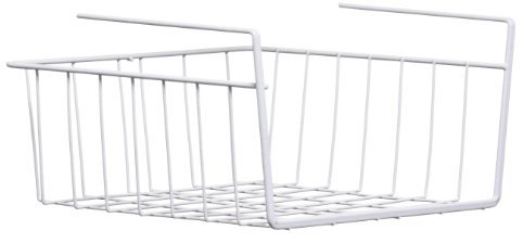 Premier Housewares Under Shelf Storage Basket for Cupboard Shelf Organiser Pantry Storage Baskets,White,.29 cm